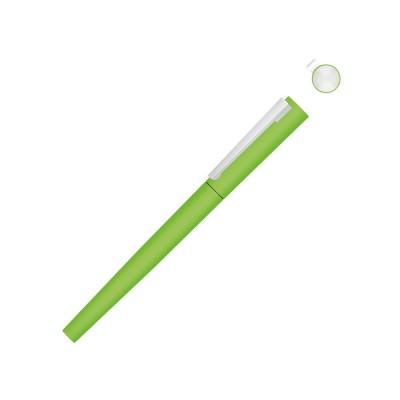 Ручка металлическая роллер «Brush R GUM» soft-touch с зеркальной гравировкой