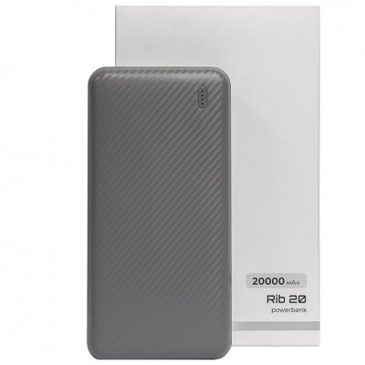 Универсальный аккумулятор OMG Rib 20 (20000 мАч), серый, 14,1х6.9х2,8 см