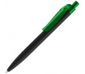 Ручка шариковая Prodir QS01 PRT-P Soft Touch, черная с зеленым
