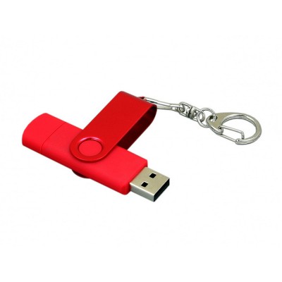 USB 2.0- флешка на 64 Гб с поворотным механизмом и дополнительным разъемом Micro USB USB 2.0- флешка на 64 Гб с поворотным механизмом и дополнительным разъемом Micro USB