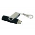 USB 2.0- флешка на 16 Гб с поворотным механизмом и дополнительным разъемом Micro USB
