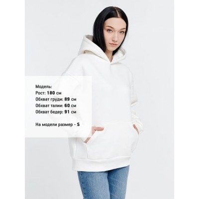 Худи оверсайз унисекс Go Easy, молочно-белое Худи оверсайз унисекс Go Easy, молочно-белое