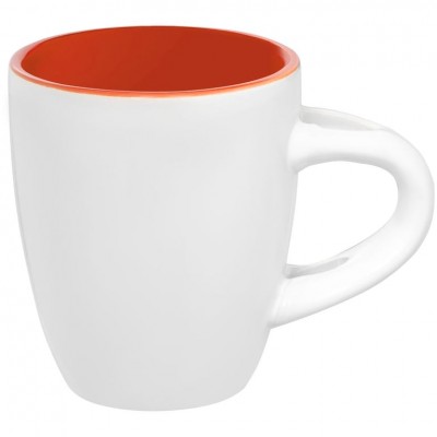 Кофейная кружка Pairy с ложкой, оранжевая с белой