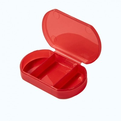Витаминница TRIZONE, 3 отсека; 6 x 1.3 x 3.9 см; пластик, красная