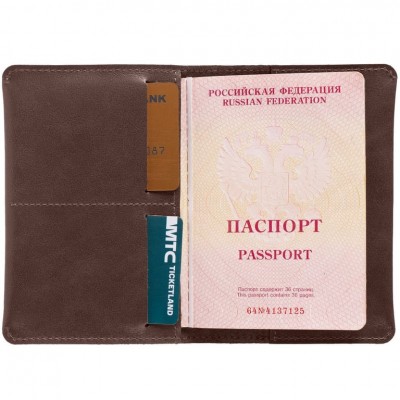Обложка для паспорта Apache ver.2, темно-коричневая