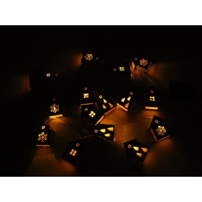 Елочная гирлянда с лампочками «Зимняя сказка» в деревянной подарочной коробке