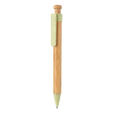 Бамбуковая ручка с клипом из пшеничной соломы