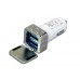 Квадратная автомобильная зарядка на 2 USB-порта Квадратная автомобильная зарядка на 2 USB-порта