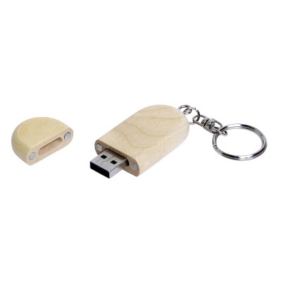 USB 2.0- флешка на 16 Гб овальной формы и колпачком с магнитом
