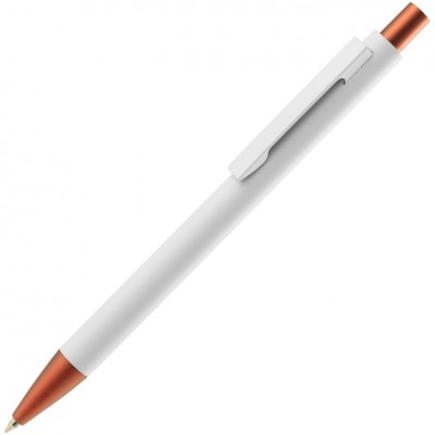 Ручка шариковая Chromatic White, белая с оранжевым Ручка шариковая Chromatic White, белая с оранжевым