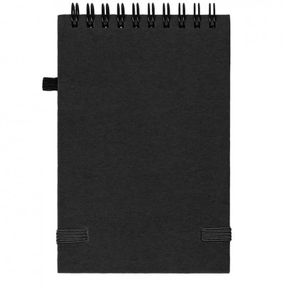 Блокнот на спирали MEMO PAD, размер 95х145 мм, черный, блок в клетку