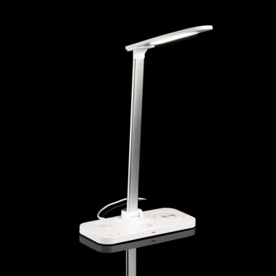 Настольная лампа с беспроводной зарядкой Power Light, белая Настольная лампа с беспроводной зарядкой Power Light, белая