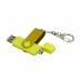 USB 2.0- флешка на 64 Гб с поворотным механизмом и дополнительным разъемом Micro USB