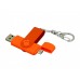USB 2.0- флешка на 64 Гб с поворотным механизмом и дополнительным разъемом Micro USB