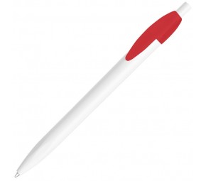 Ручка шариковая X-1 WHITE, белый/красный непрозрачный клип, пластик