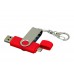 USB 2.0- флешка на 16 Гб с поворотным механизмом и дополнительным разъемом Micro USB