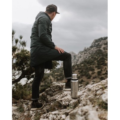 Термос Flask 1000, вакуумный, стальной матовый