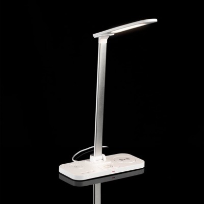 Настольная лампа с беспроводной зарядкой Power Light, белая Настольная лампа с беспроводной зарядкой Power Light, белая
