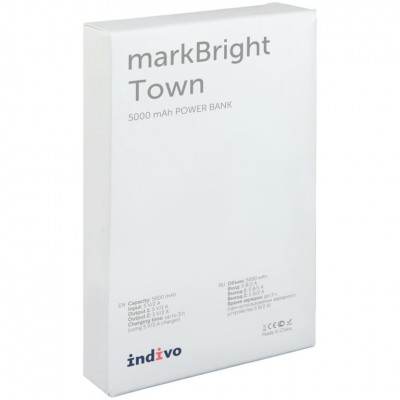 Аккумулятор с подсветкой markBright Town, 5000 мАч, черный