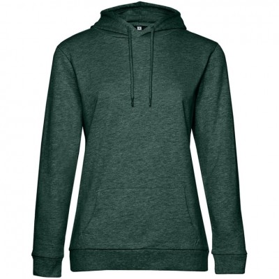 Толстовка с капюшоном женская Hoodie, темно-зеленый меланж Толстовка с капюшоном женская Hoodie, темно-зеленый меланж